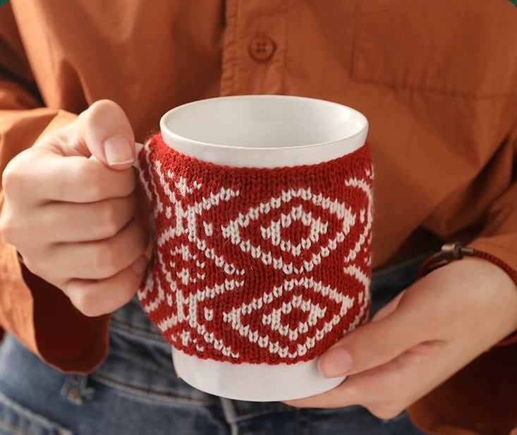 Christmas Gift Set of Scarf, Mug & Tree-Shape Candle