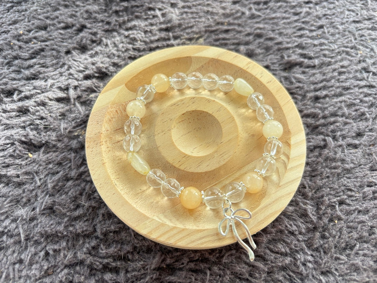 Citrine and Crystal Bracelet with Bow Knot Decoration