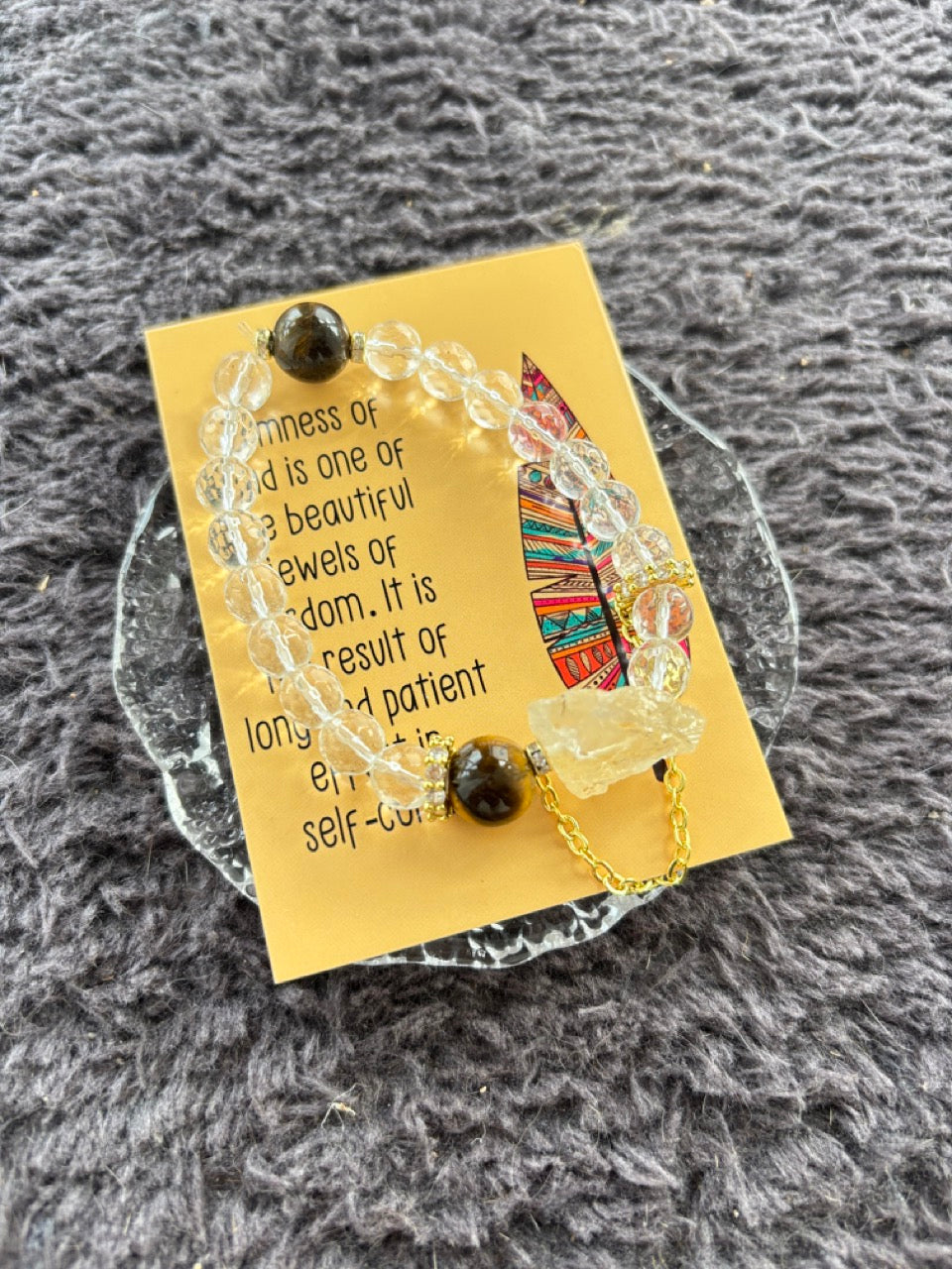 Tiger’s Eye, Crystal and Citrine Bracelet