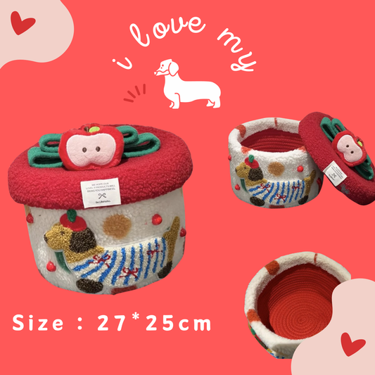 Handmade Dachshund Crochet Basket – Adorable Sausage Dog Storage Solution for Home Organization