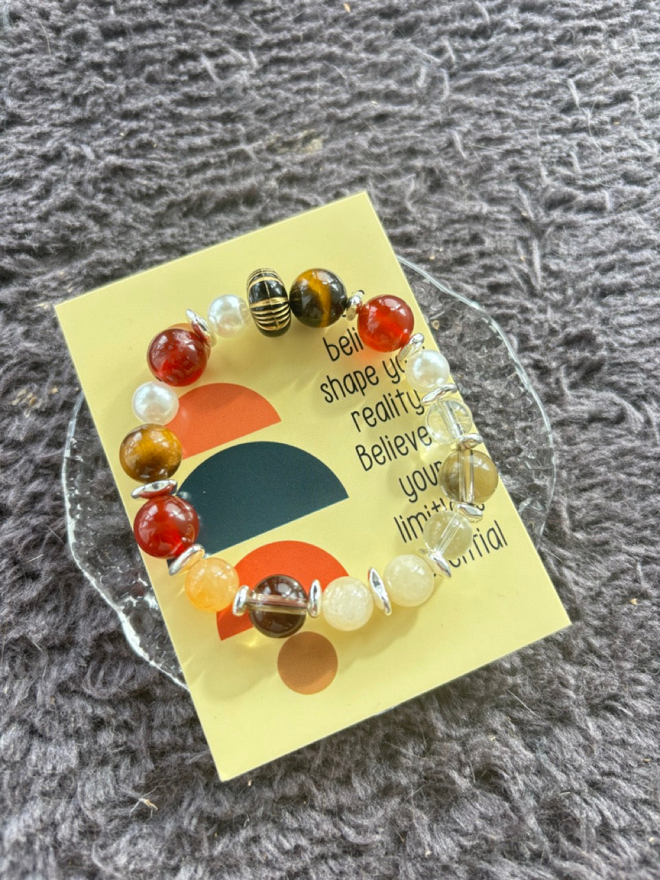 Earthy Energy Bracelet with Red Agate, Tiger’s Eye, Smokey Quartz and Citrine