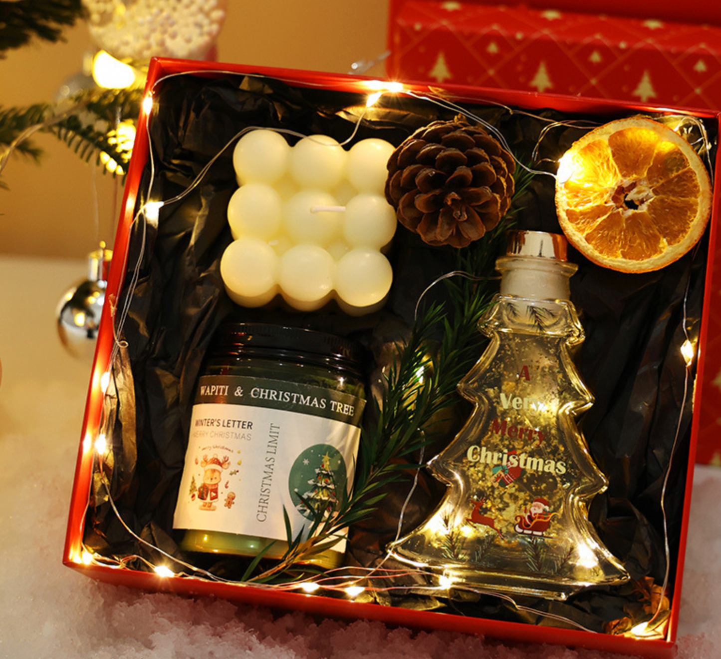 Christmas Candles and Diffuser Set in Red Package