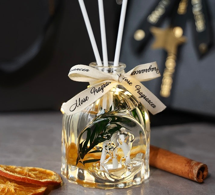 Winter Candles and Diffuser Set With Cinnamon & Dried Lemon Slices Decoration